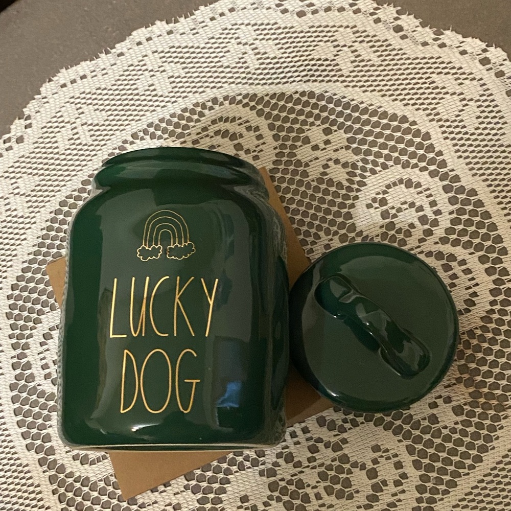 Rae Dunn Green 'Lucky Dog' Canister - Picture 4 of 7